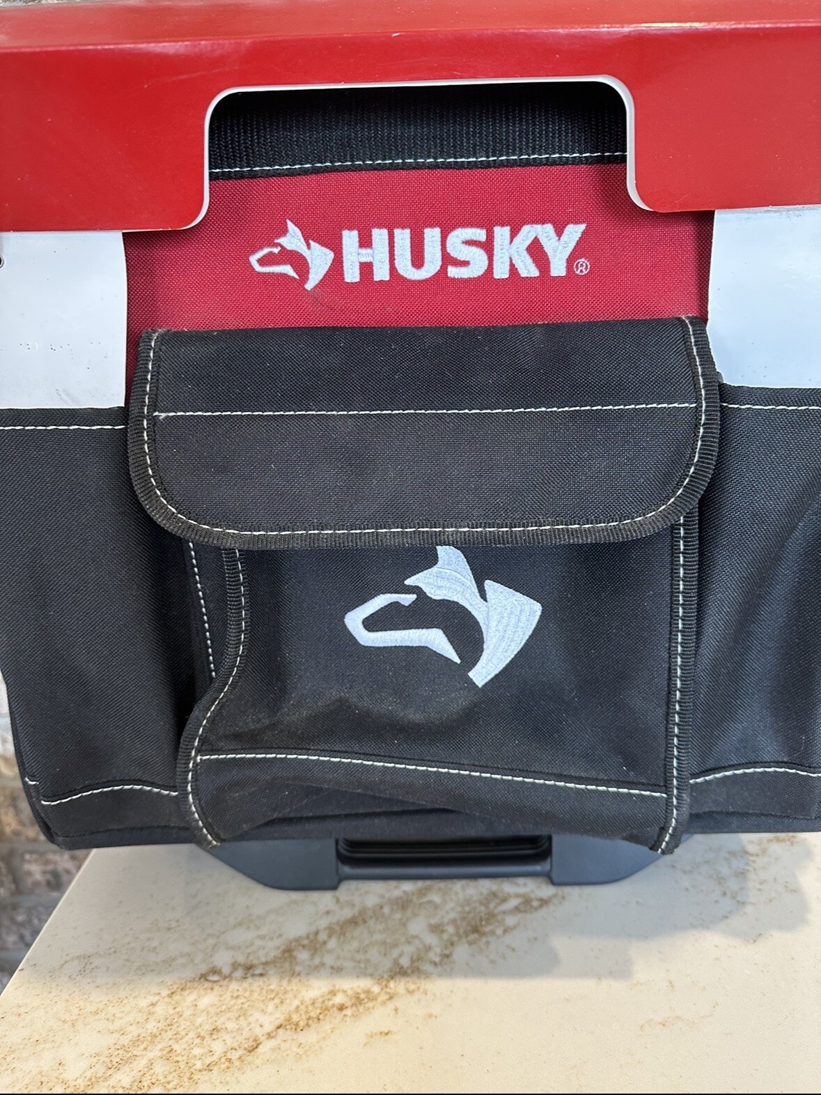 Husky 14 in 13 Pocket Rolling Tool Bag Holds Up to 80 Lbs in Large Compartment