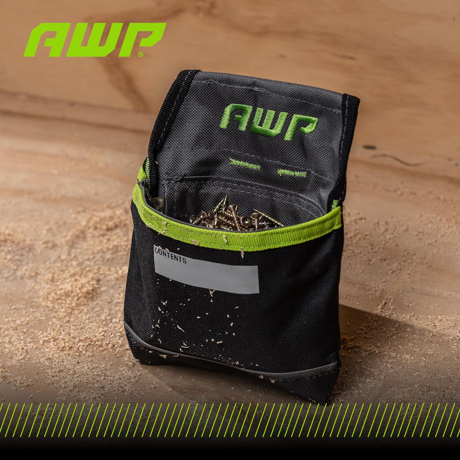 AWP TrapJaw Clip-on Fastener Pouch with Spring-Loaded Technology, Metal Belt Cli