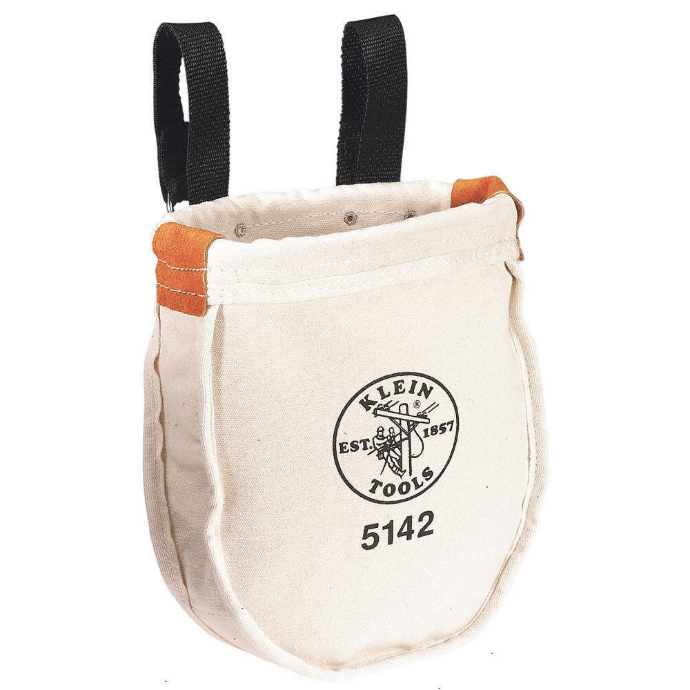KLEIN TOOLS 5142 White,Tool Pouch,Canvas 2DFT3