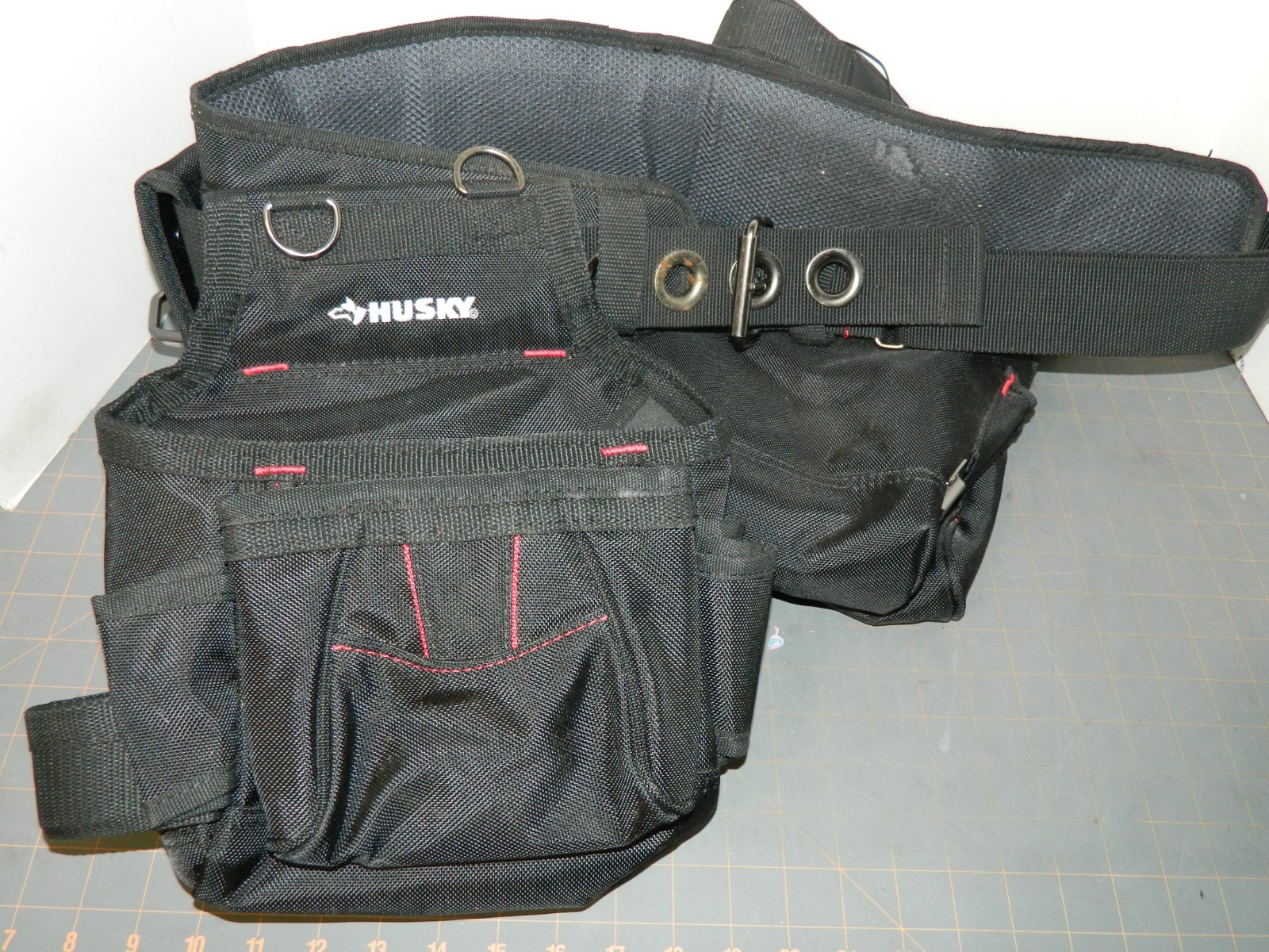 NEW Husky Framers Suspension Rig Work Tool Belt w/Suspenders 18 Pockets Nylon