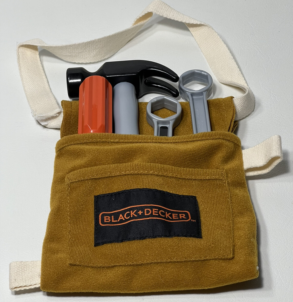 ChildrensToy Black & Decker Tool Pouch With Tools Hammer 2 Wrenches Screw Driver