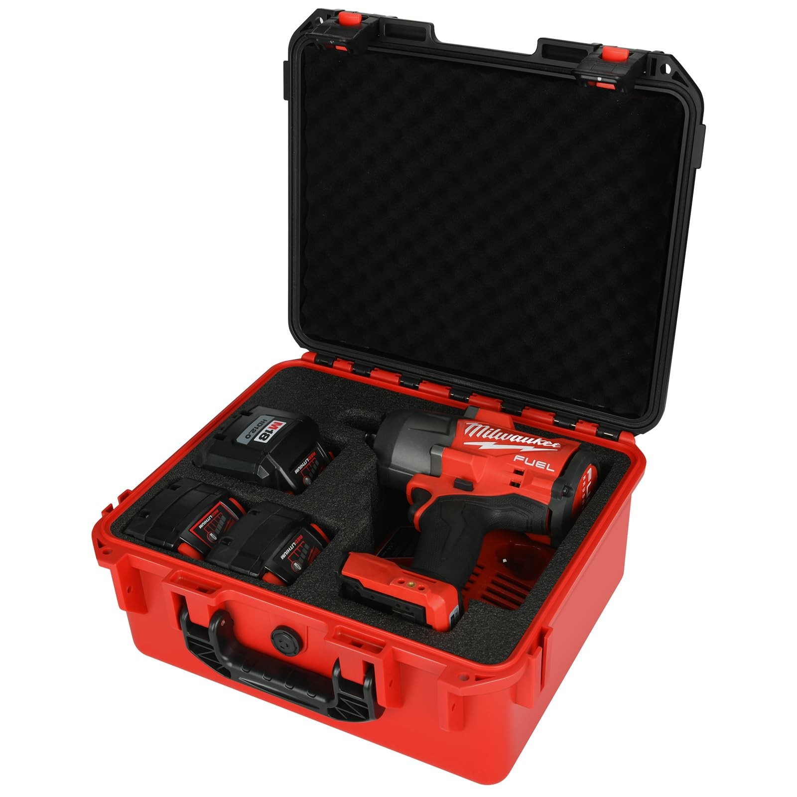 Case for Milwaukee Impact Torque Wrench: Hard Storage Box Black & Red