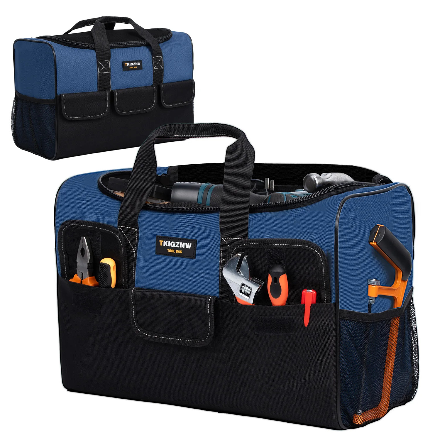 17 Inch Tool Bag, Large Tool Bag with 6 Exterior Pockets Electrician Tool Bag, f