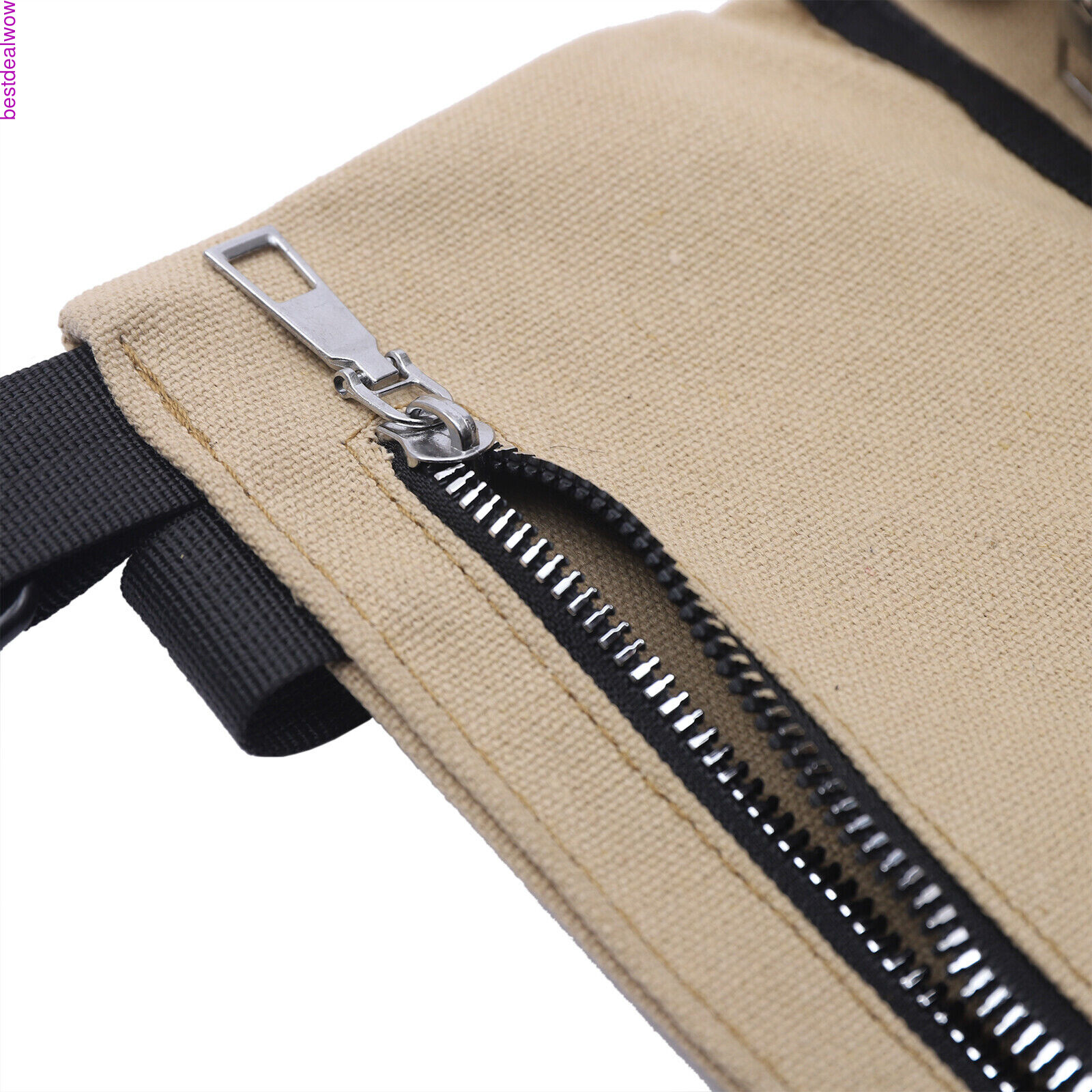 Roll Up Tool Organizer Wrench Storage Pouch 5 Pockets Mechanics Wrap Bag Brown