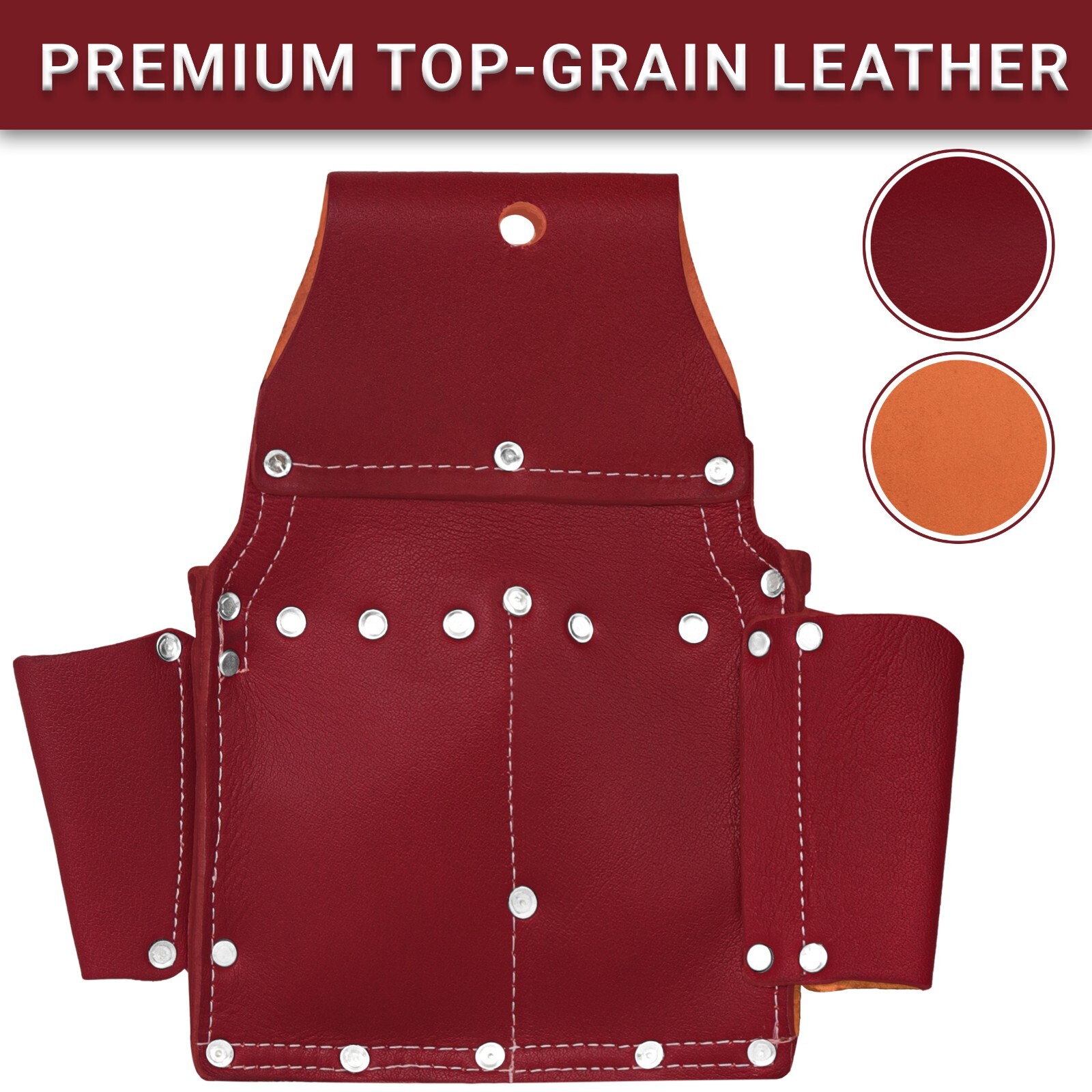 FUERI Professional 5 Pocket Electrician Tool Pouch | Premium Leather Carpenter’