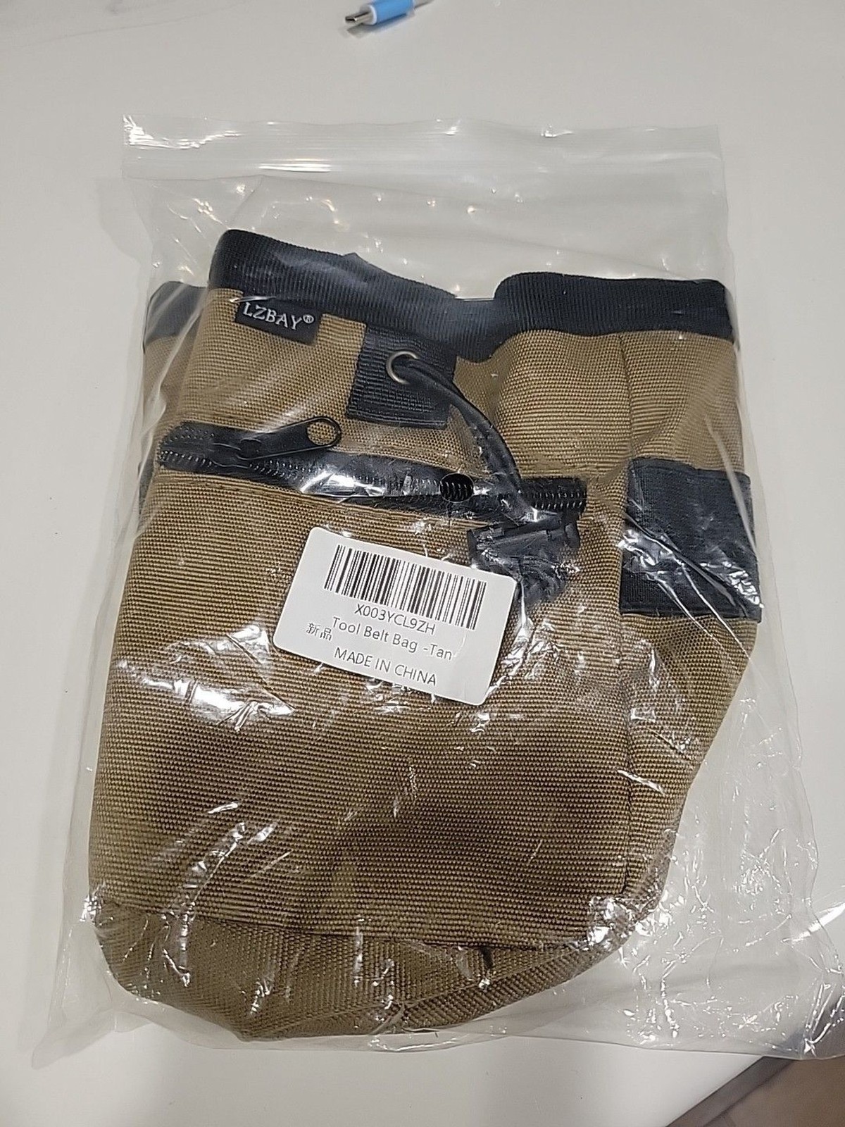 Tool Pouch Nails Screws Bag with Belt Clip XL Khaki B8