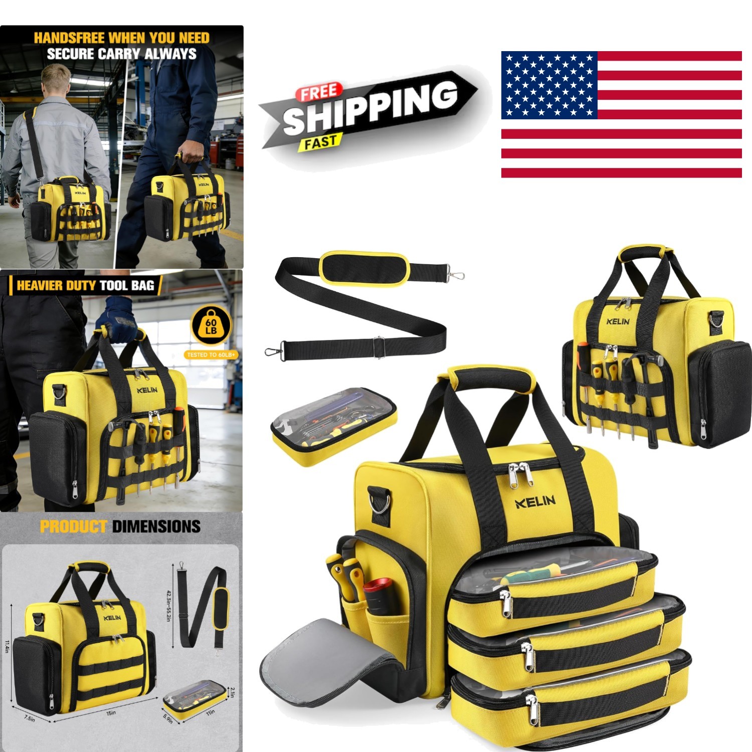 Wrench Organizer Toolbox 10.24 Inch Durable Nylon Adjustable Strap for Tools