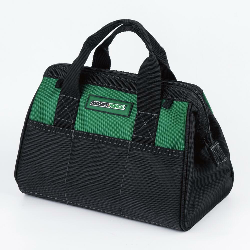 12″ Tool Bag Large Zippered Main Compartment 3 Pocket Exterior Heavy Duty Fabric