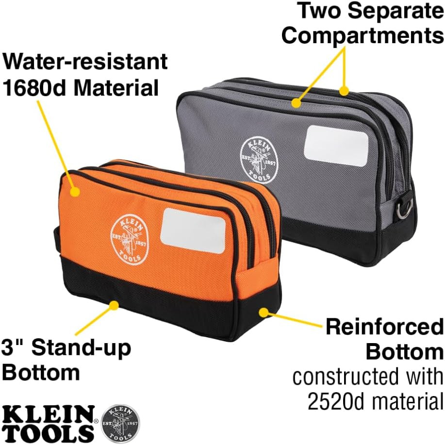 Tool Pouch, Dual Compartments, Heavy-Duty Tool Bag Organizer, Multipurpose Bag