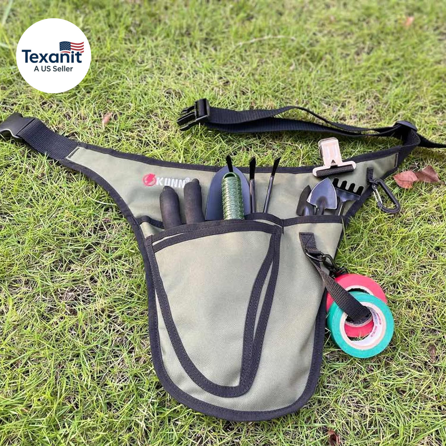 Garden Tool Belt,Durable Adjustable Tool Belt Waist Pouch with 4 Pocket for Wome