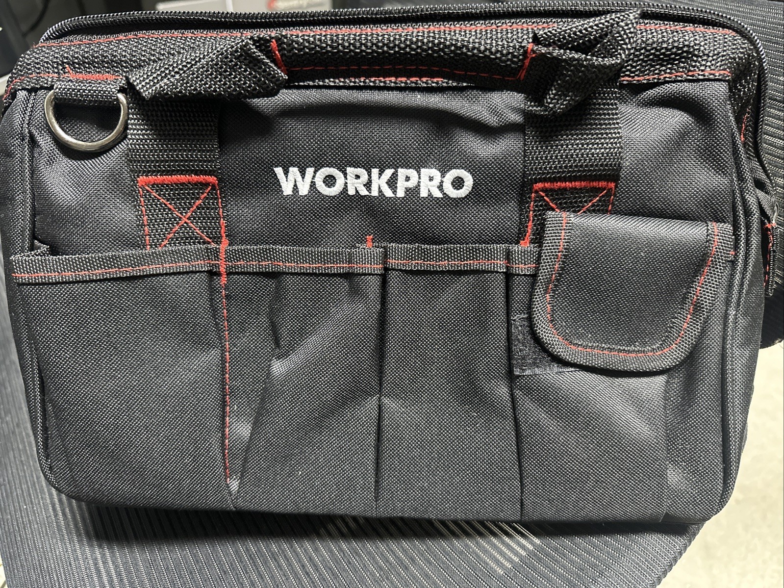 WORKPRO Tool Bag 14-inch Multi-pocket Tool Organizer w/Adjustable Shoulder Strap