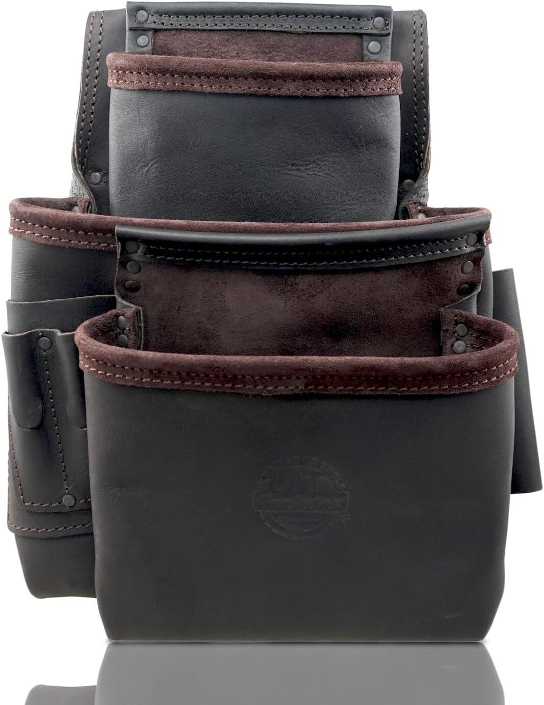 GRAINTEX OS2087 9 Pocket Nail & Tool Pouch Top Grain Oil Tanned Leather