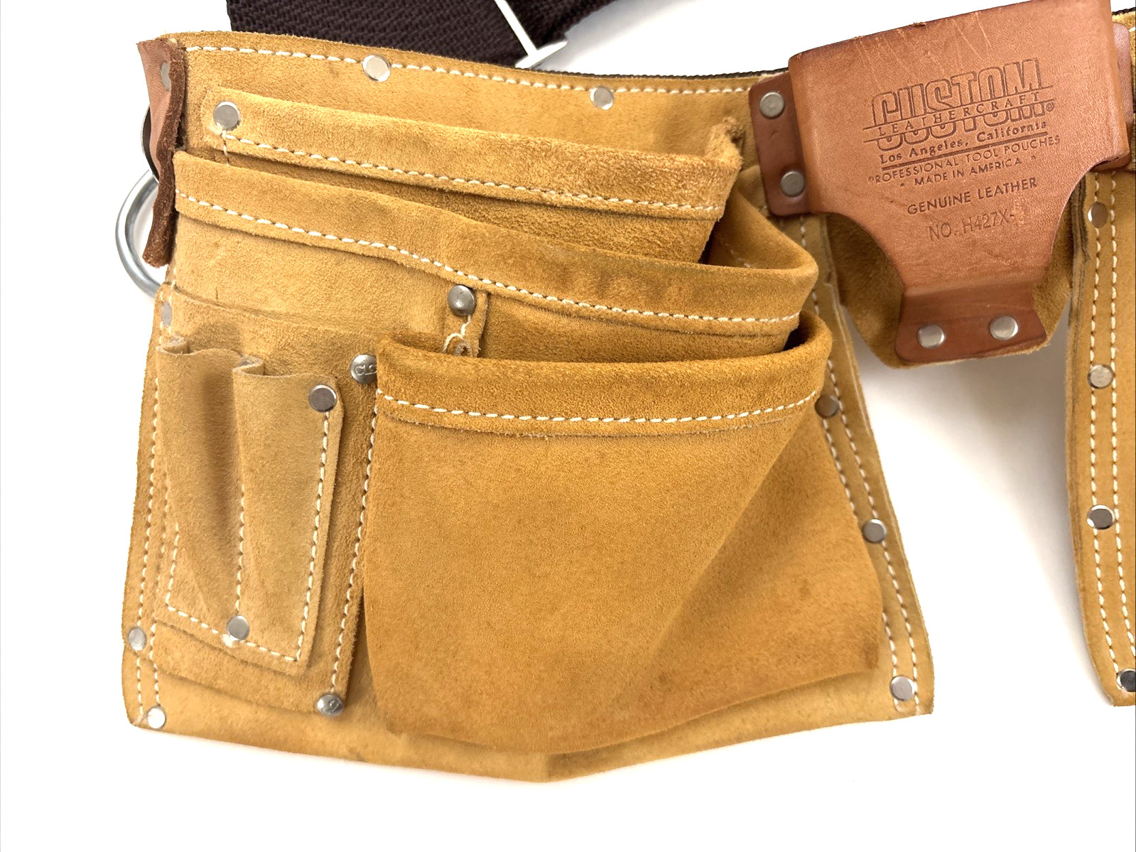 Carpenter LEATHER TOOL BELT/POUCH Custom Leathercraft CLC H427X Barely Used EUC