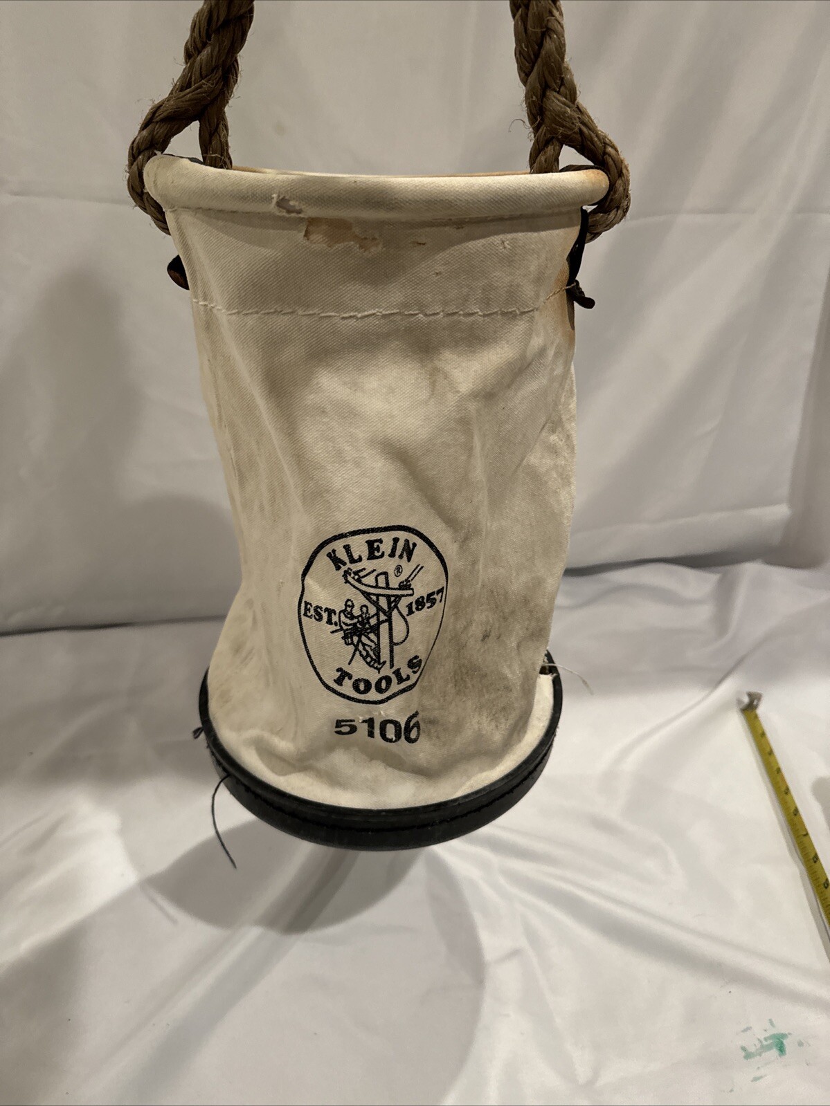 Vintage Klein Lineman Bucket Tool Bolt Bag 5104 S Canvas Made in the USA