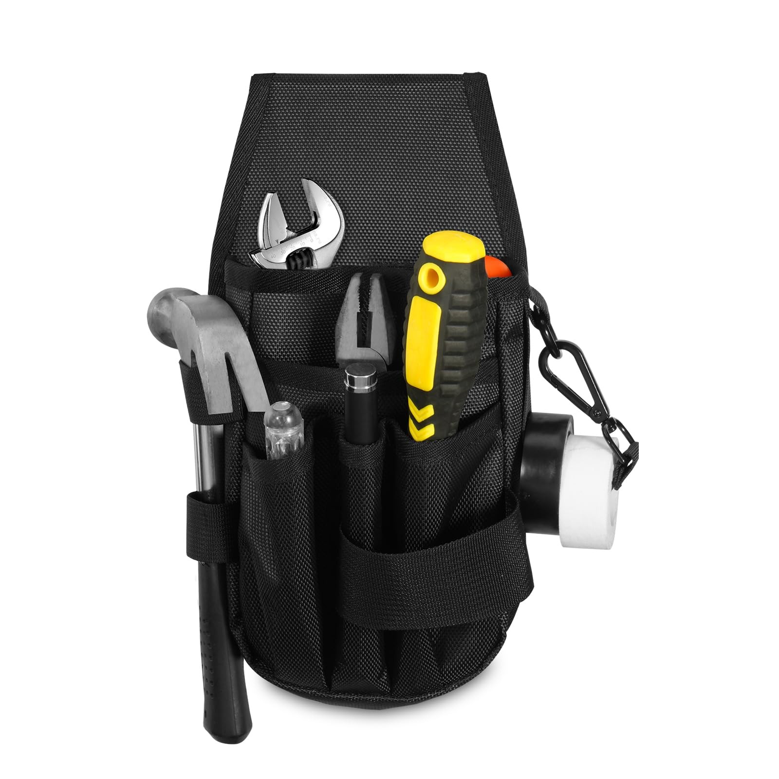 5 Pockets Tool Pouch Black Heavy Duty Electrician Carpenter Belt Holster