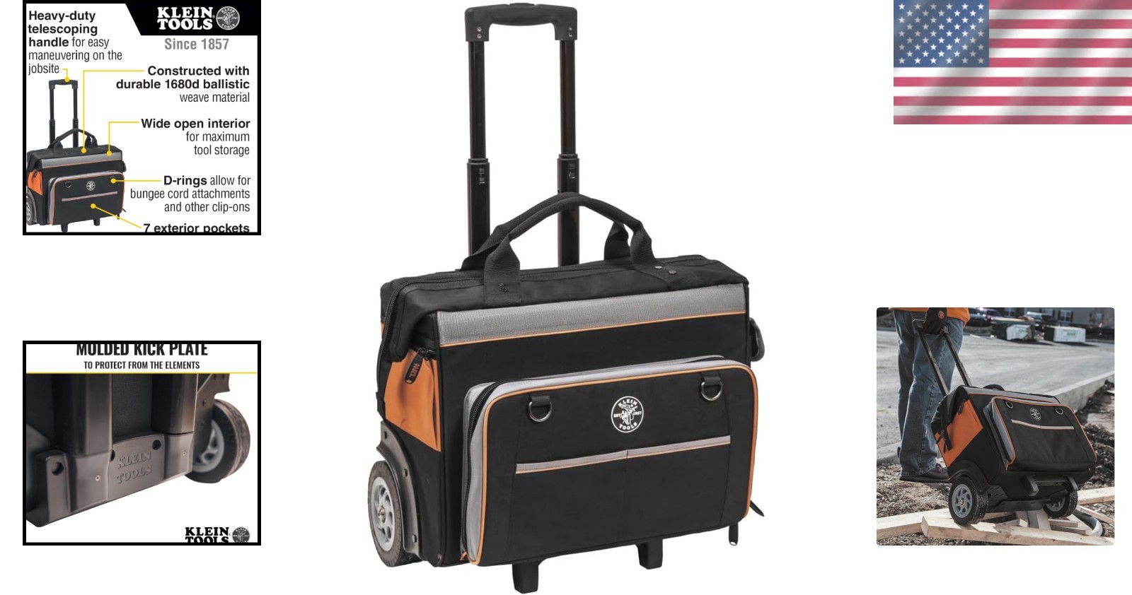 Tool Storage Organizer with 6 Inch Wheels and 200 Pound Capacity for Heavy Tools