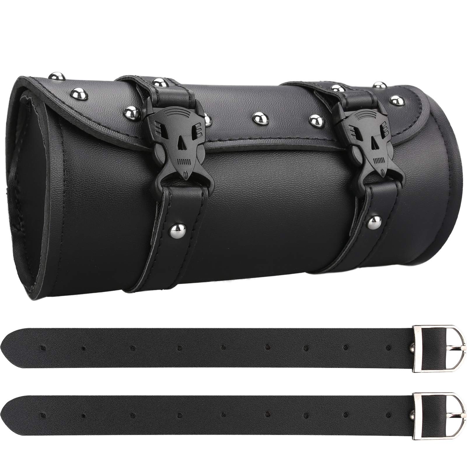 Motorcycle Tool Bag, Motorcycle Fork Bag PU Leather Universal Saddlebag Front…