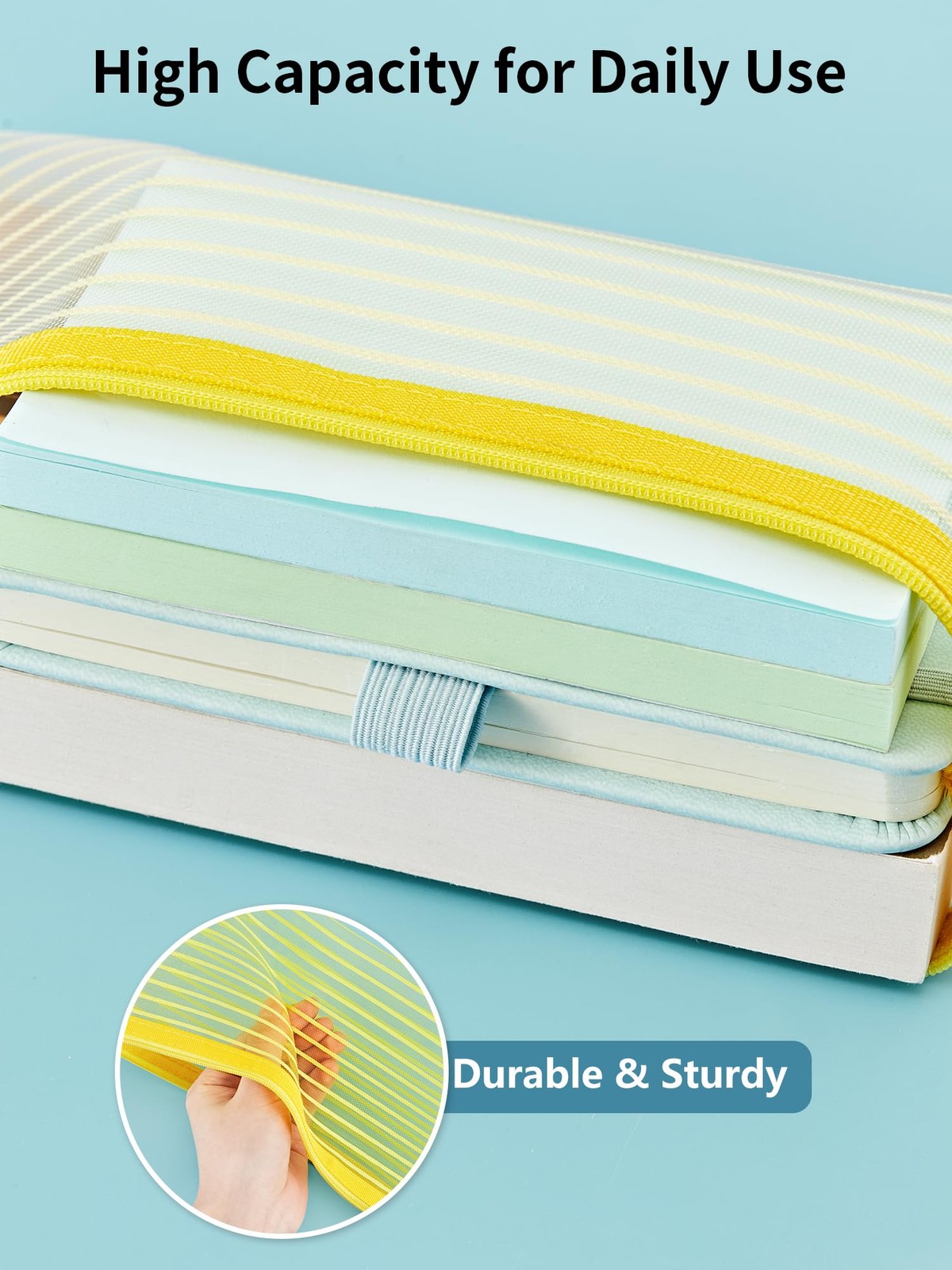 JARLINK Zipper Mesh Pouch, 80 Pcs Durable Pencil Bags in 80pcs, Solid Color