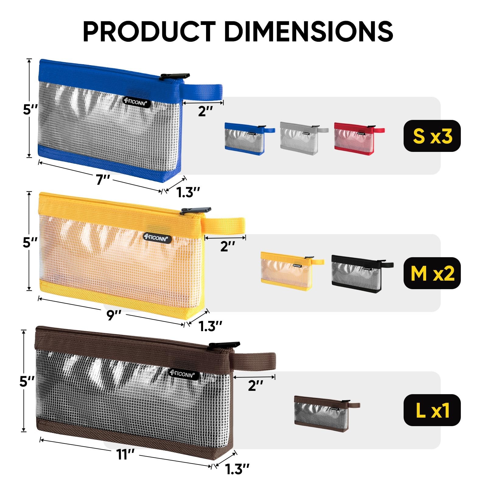 Tool Pouch, 1680D Oxford Small Tool Bag, Tool Pouches with Zipper, Clear Util…