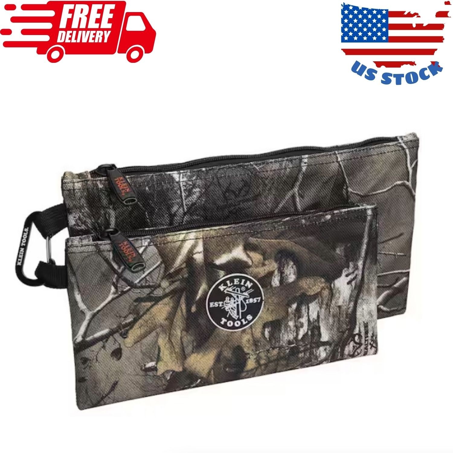 10 in. Camo Zipper Tool Bag, 2-Pack