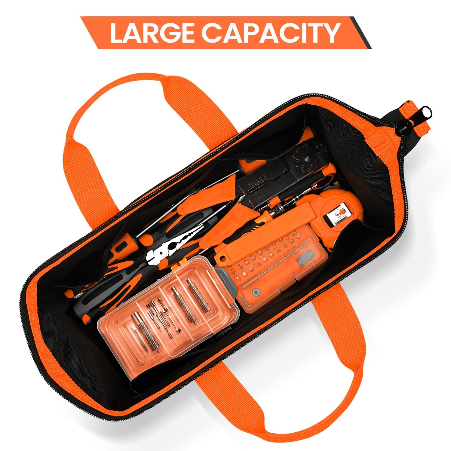 Tool Bag, Tool Organizer Bag with 12 Pockets,14.2x 8.7x 7.1 inch, Heavy Duty …