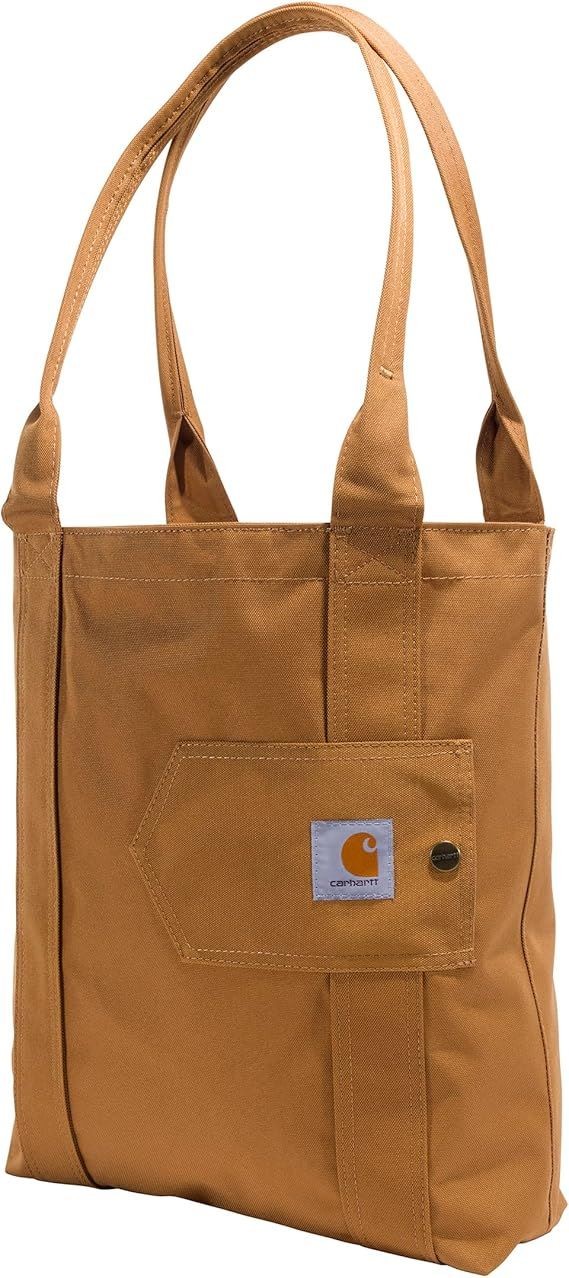 CARHARTT Unisex Vertical Open Tote Bag Durable Water-Resistant CB0378 Brown