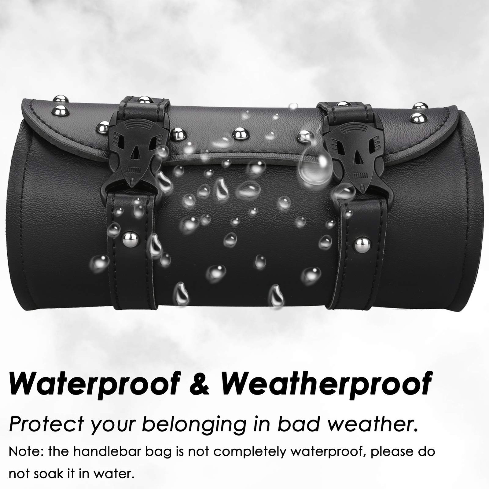 Motorcycle Tool Bag, Motorcycle Fork Bag PU Leather Universal Saddlebag Front…