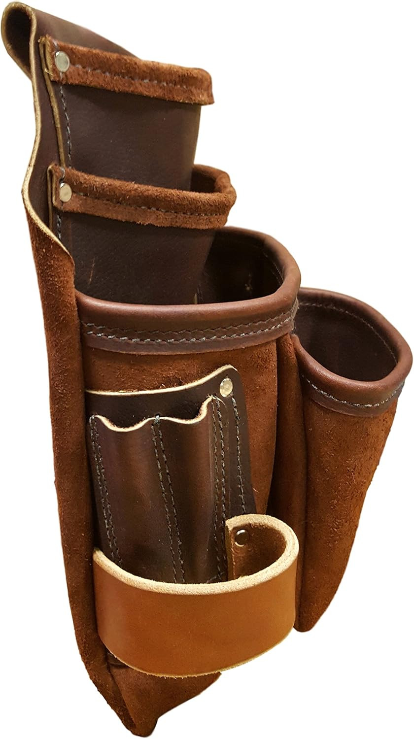 Heavy Duty Tool Pouch – All Leather – Reinforced Seams – Professional Grade