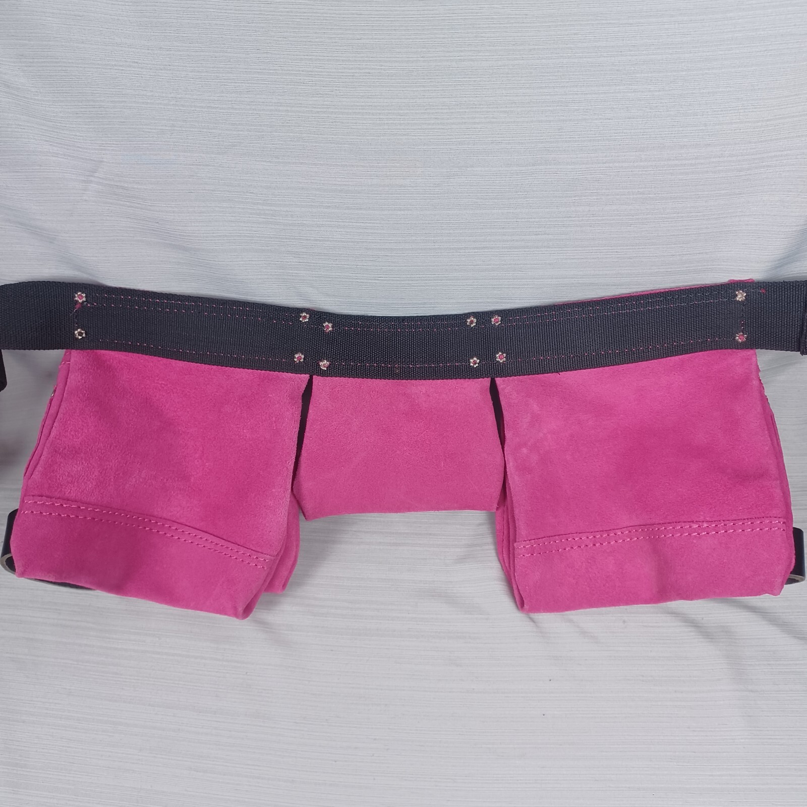 Graintex Pink Suede Leather Tool Belt Pouch 14 Pocket Womens