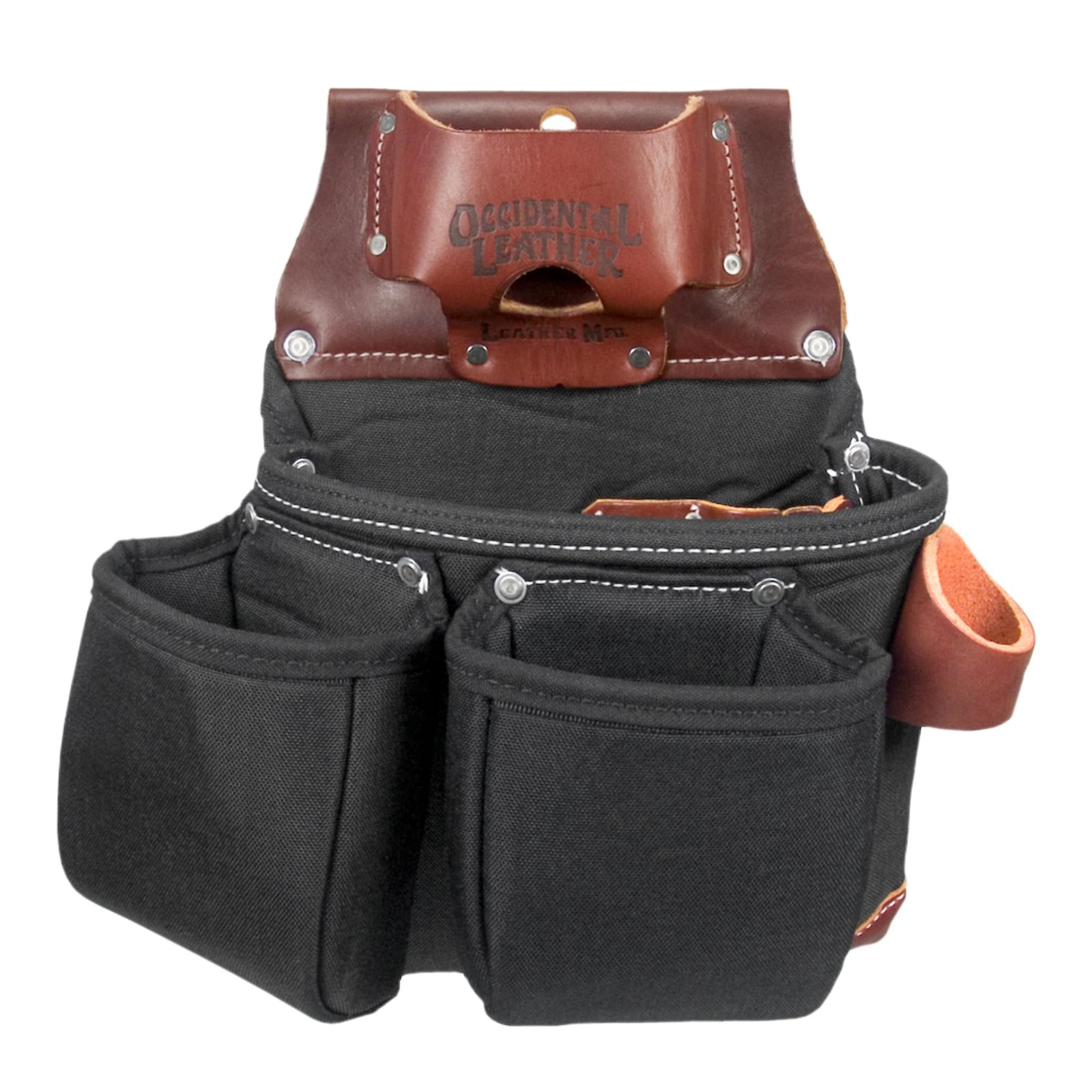 OxyLights 3 Pouch Tool Bag with Tape Holder – Black – 10 Pockets & Tool Holders
