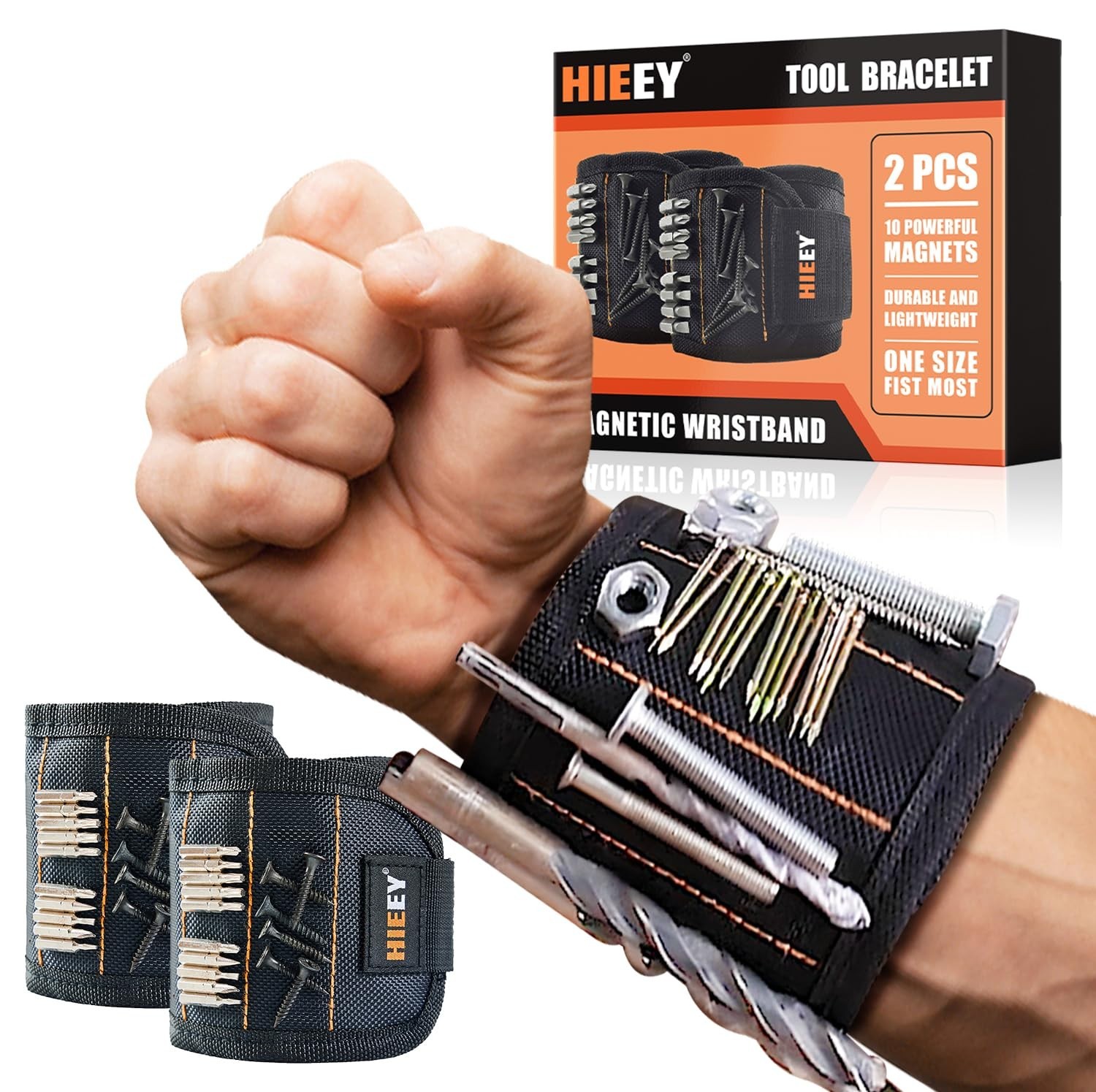 Magnetic Wristband Tool Belt – 2 Pack for Holding Screws, Cool Gadgets Gift for
