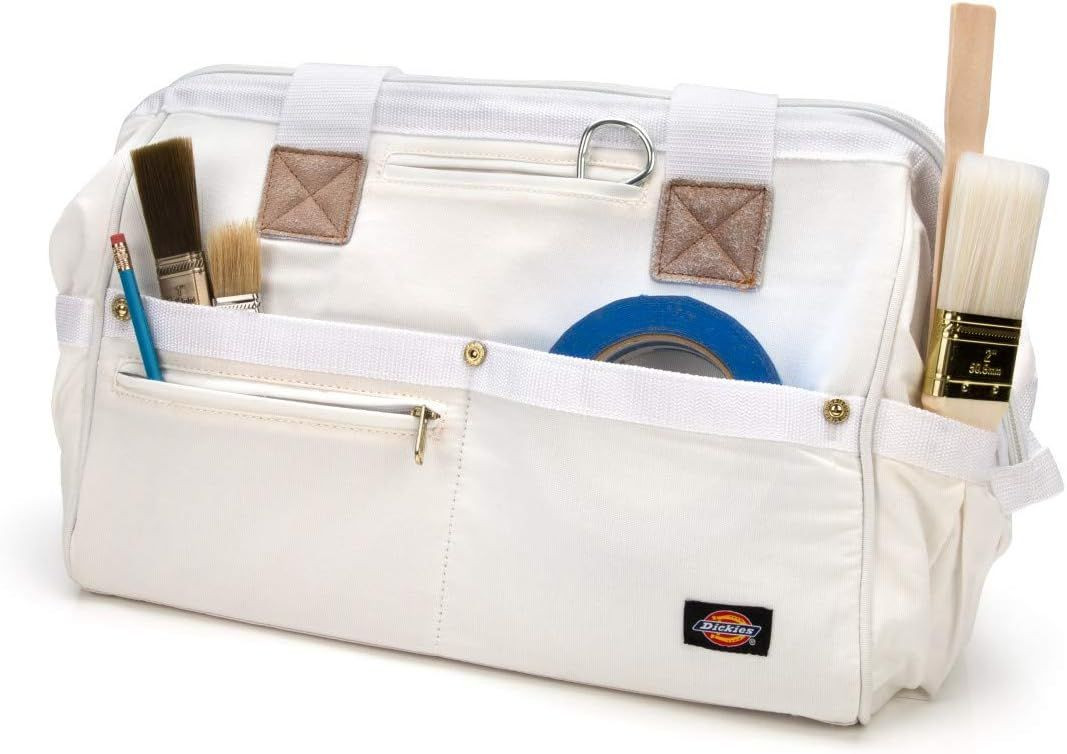 Dickies 16-Inch Durable Canvas Work Bag for Painters, Carpenters, and White