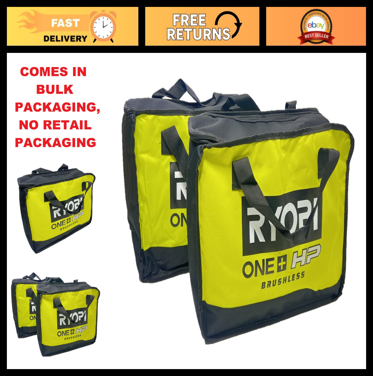 2-Pack Heavy-Duty Tool Bags – 17x12x6 Inches – Durable Storage for Tools & Gear
