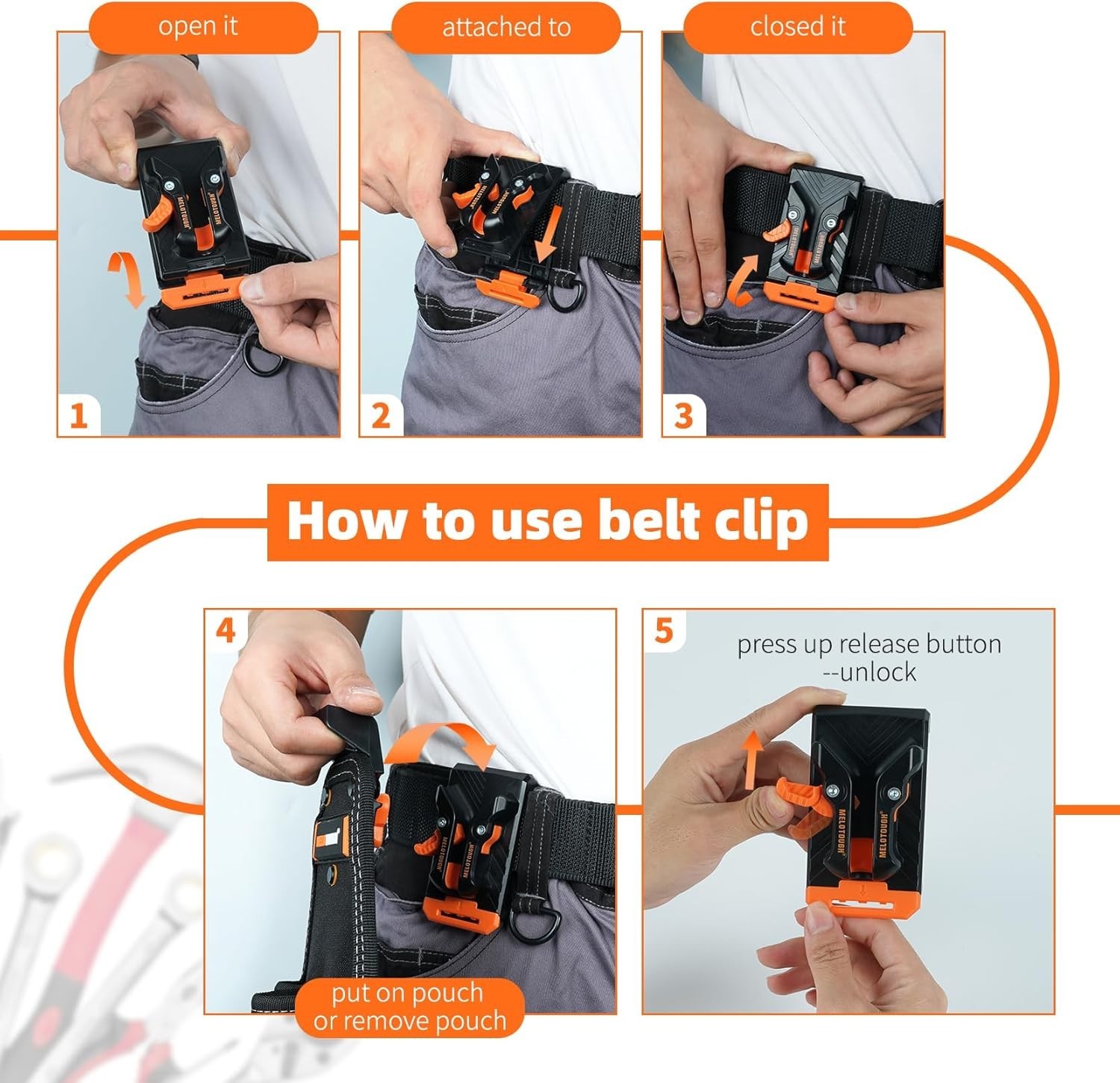Versatile Electrician Tool Organizer with Quick Release Clip and Shoulder Strap