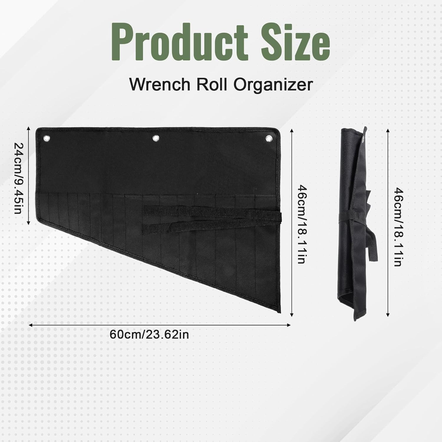 16 Pockets Wrench Roll Up Organizer, Tool Roll Pouch, Wrenchds Roll-Up Pouch,…
