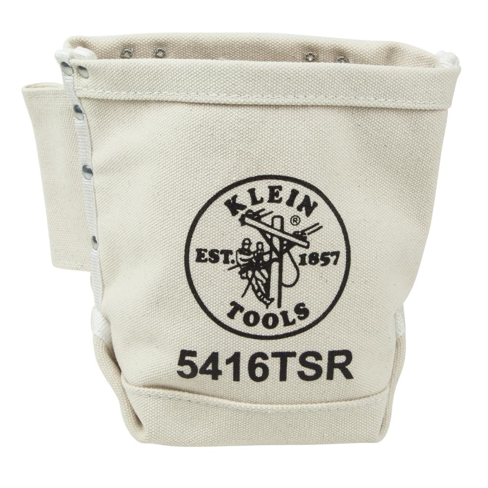 Klein Tools 5416TSR Tool Bag, Bolt Bag with Bull Pin Loops 1 Count, Natural