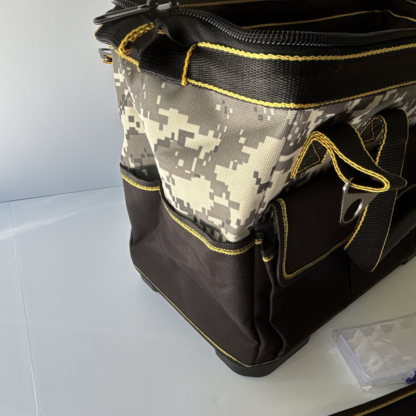 Tool Bag Large Black Camo Polyester Tool Bag Handle New with strap
