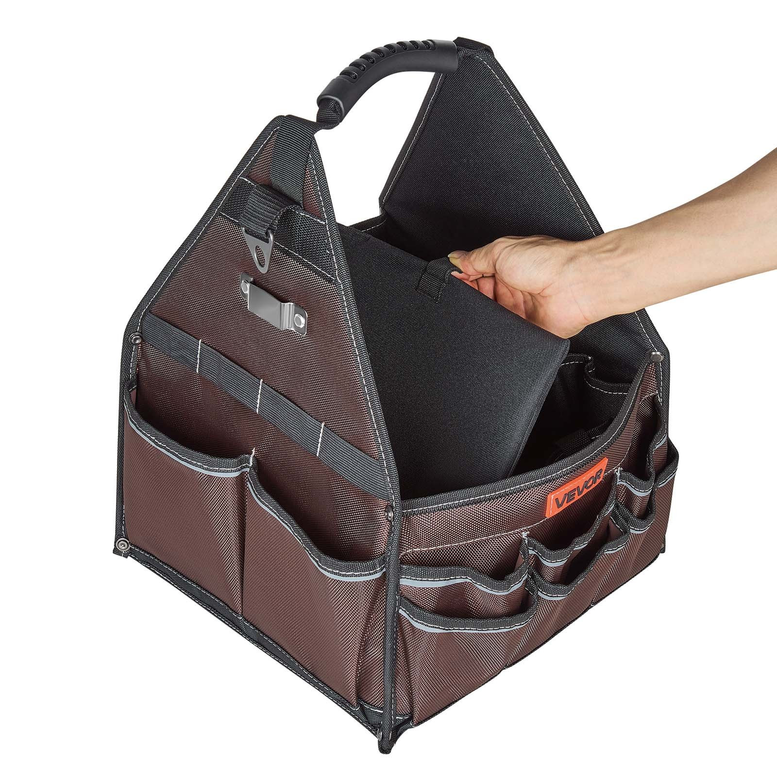 13″ Tool Bag 45 Pocket Open Top Tool Tote Organizer w/ Shoulder Strap