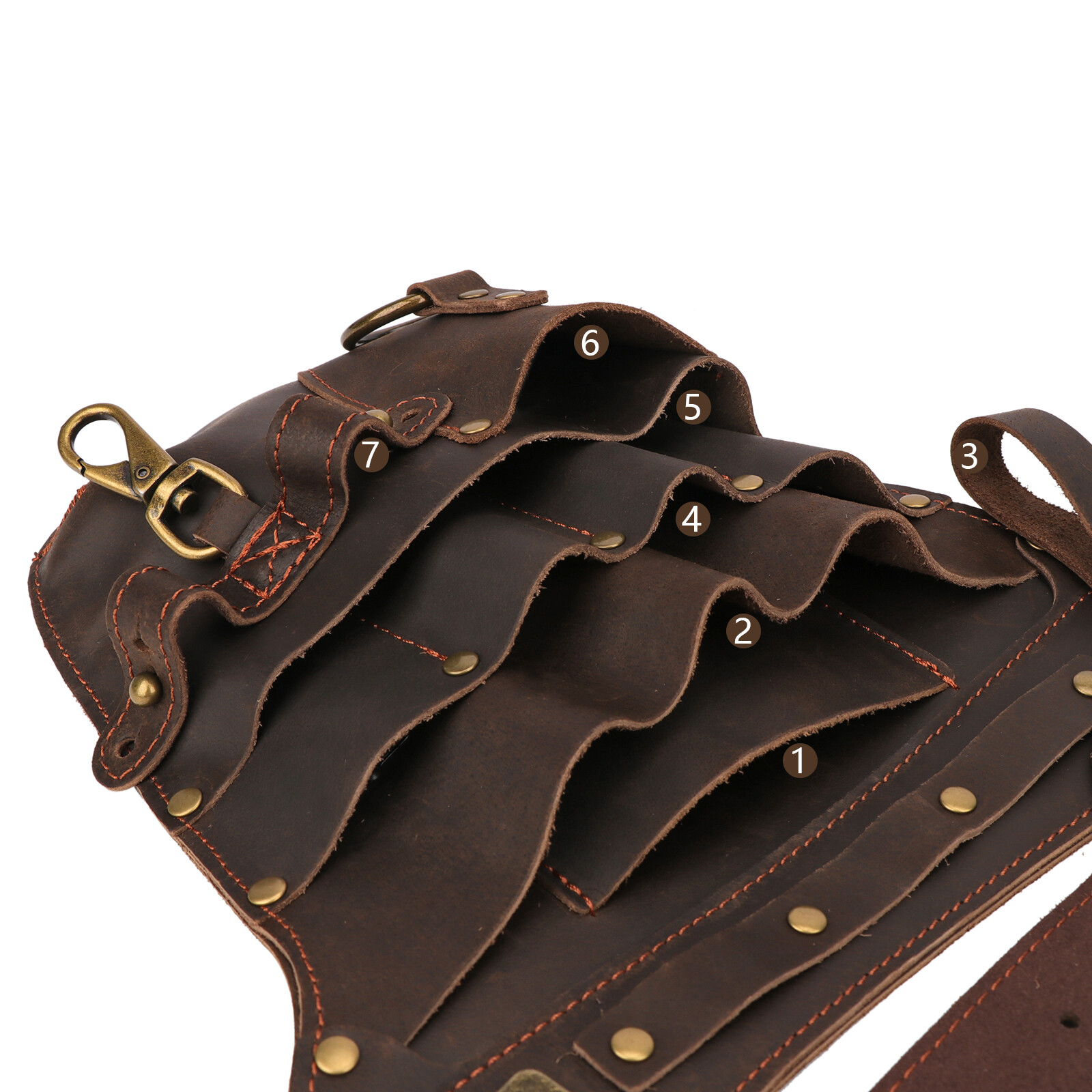 Leather Gardener Tools Belt Pouch Pruner Plier Holster Fruit Picking Hanging Bag