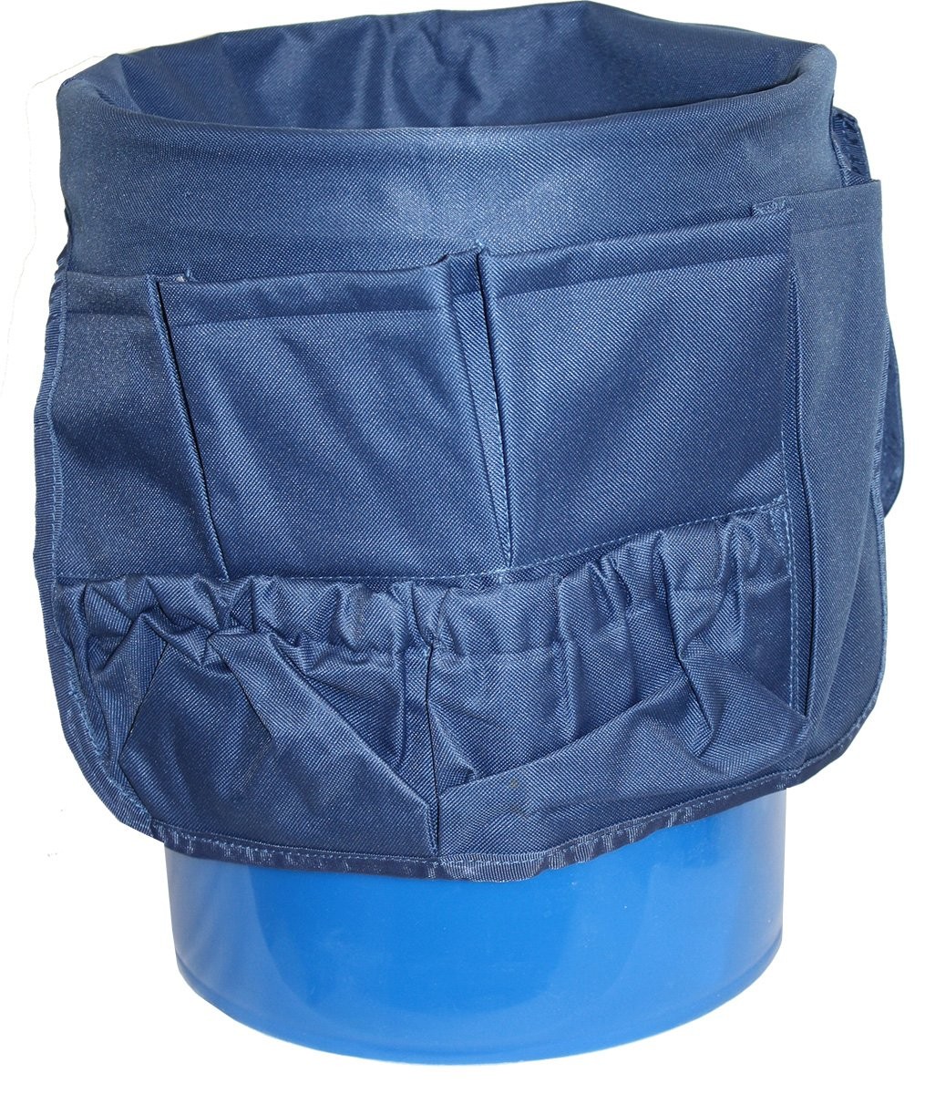Midwest Gardening Bucket Organizer 56A7 5 Gallon Blue Deep Pockets