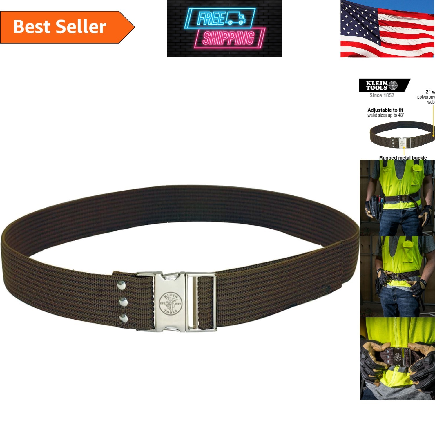 Durable Adjustable Polyester Tool Belt with Rugged Metal Buckle – 48-Inch Fit
