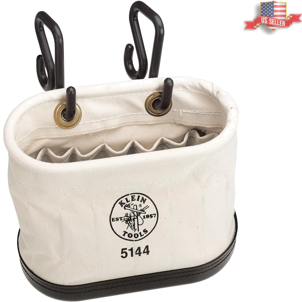 Lightweight Canvas Tool Bucket with Molded Bottom & Resistant Hooks – 2 Pounds