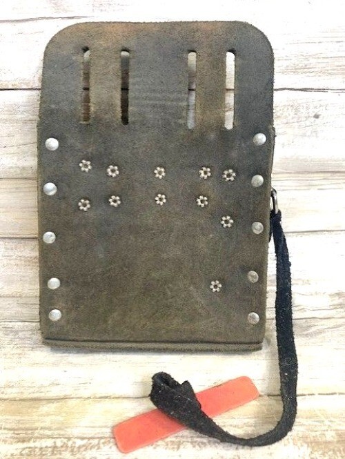 Klein Tools Leather Multi-Pocket Tool Holder 5190 Black with Riveted Design