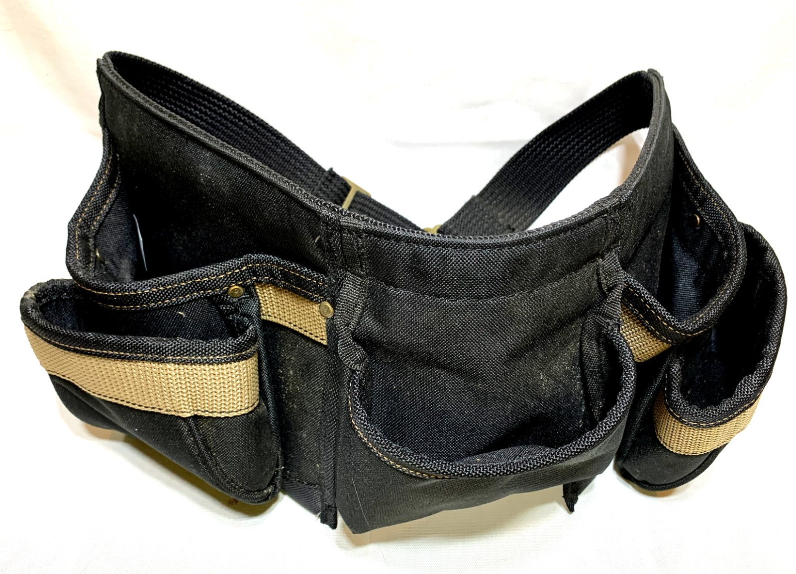 CLC Custom Leather Craft Tool Belt 8 Pocket Adjustable Waist Black Canvas