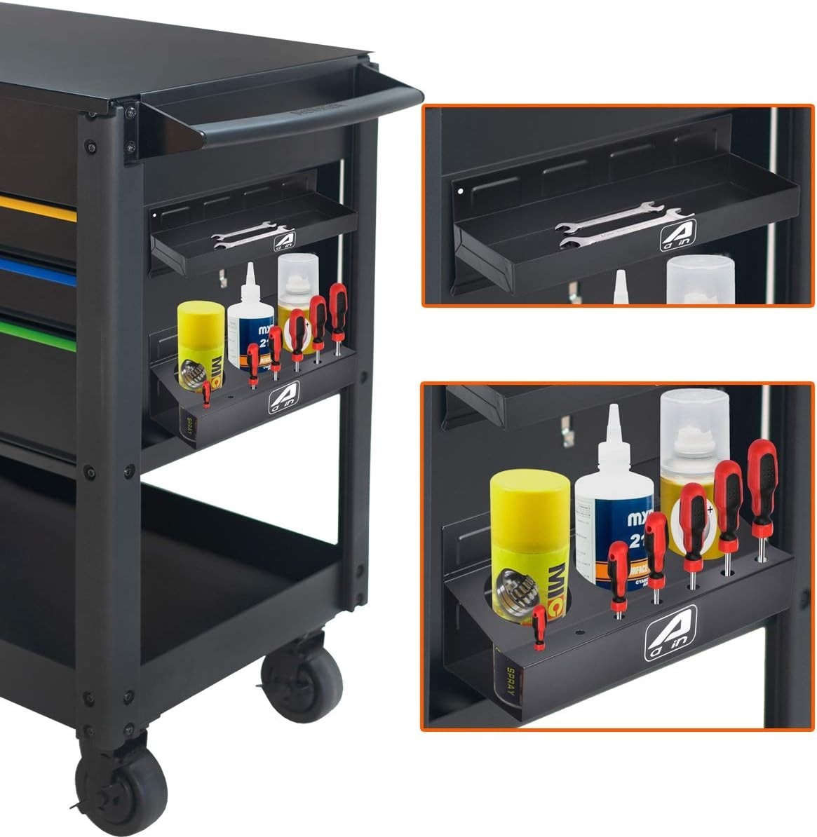 Magnetic Toolbox Tray Set with Can Caddy – Perfect for Mechanic Shops & Garages