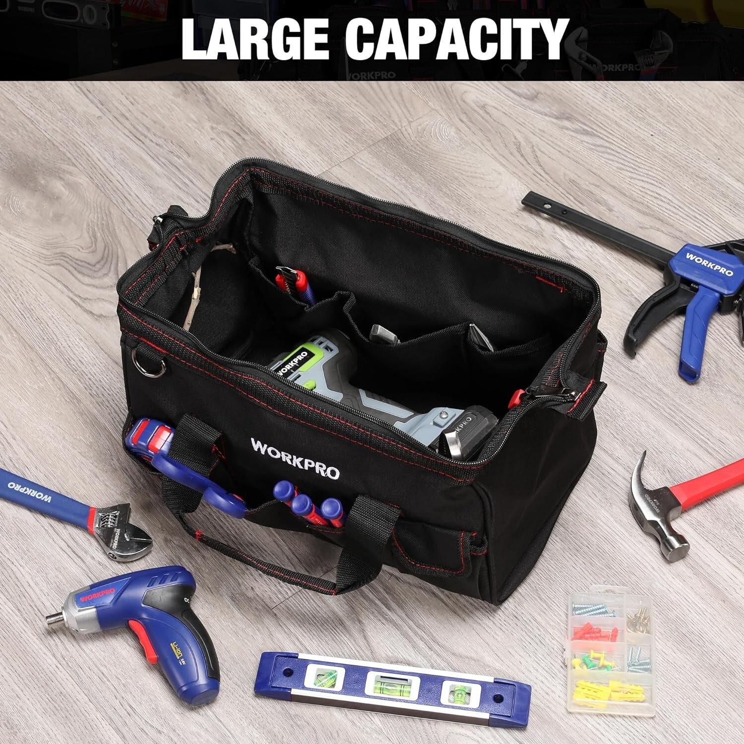 Professional Tool Organizer with Padded Handle & Adjustable Shoulder Strap