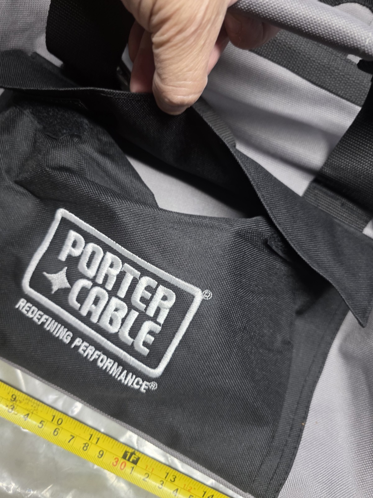 NOS Porter Cable Heavy Duty Tool Tote Bag Zippered 20 X 12 X 10.5 Gray / Black