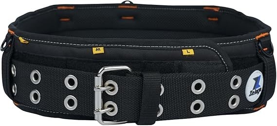 20-222 Heavy Duty Polyester Tool Rig Padded Belt Black for Construction