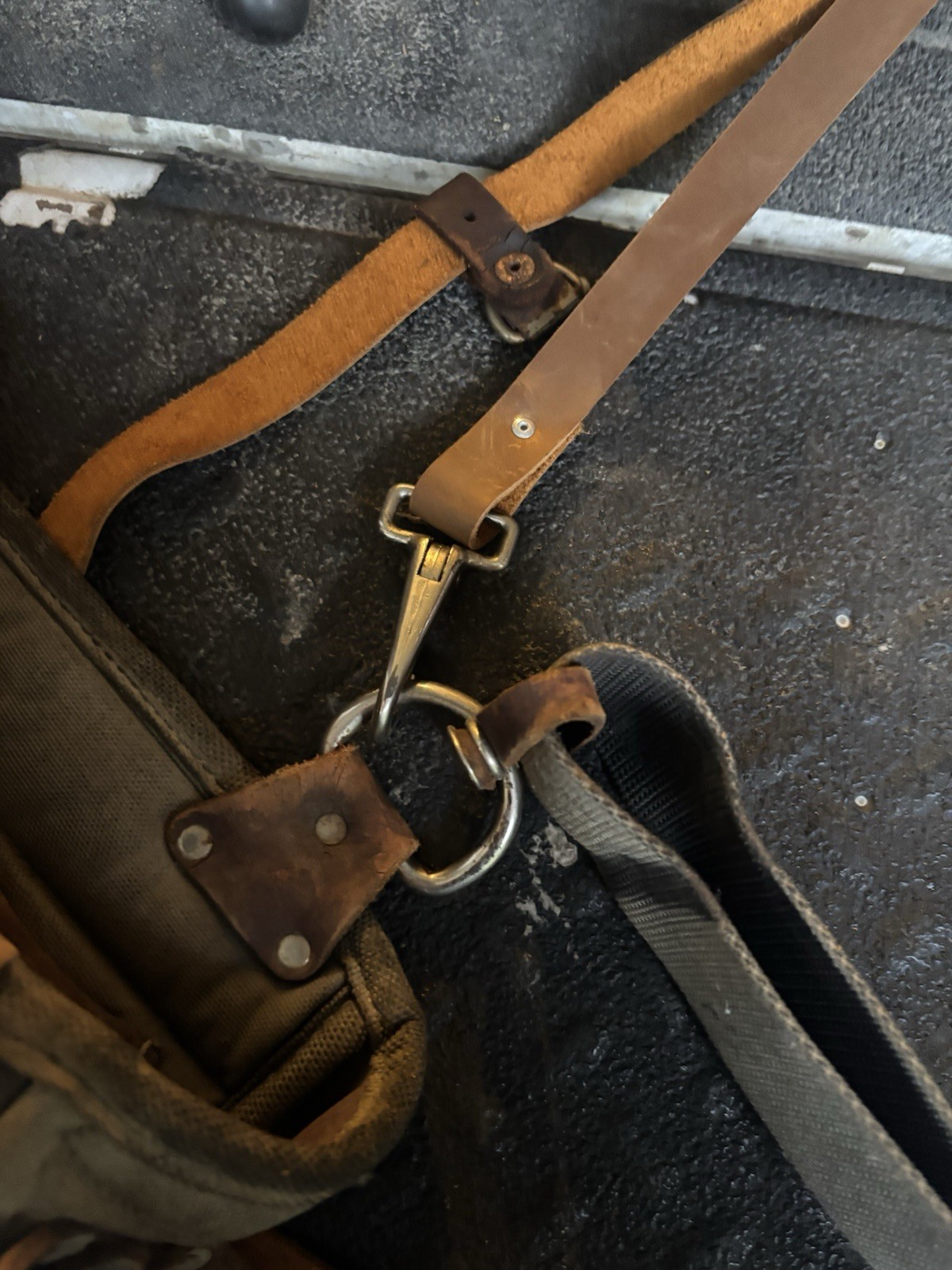 Occidental Leather Canvas/Leather Tool Belt w/ Suspenders new leather straps
