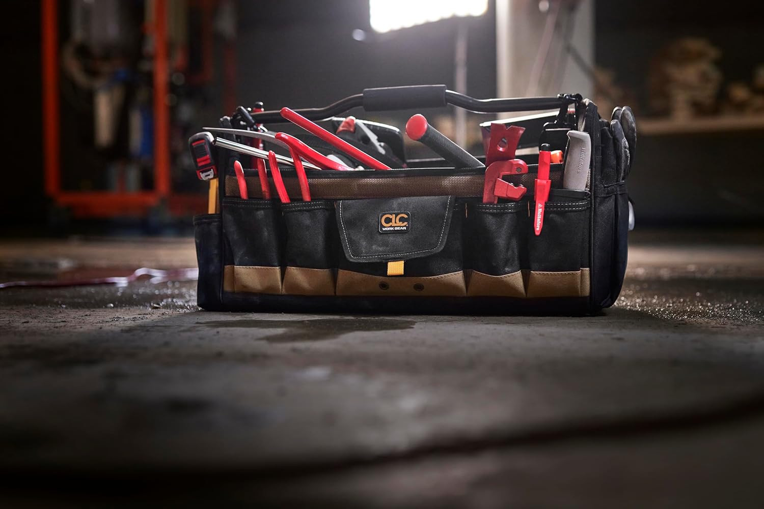 Soft Sided Tool Box Bag Tote Open Top 27 Pockets Organizer Adjustable Partition